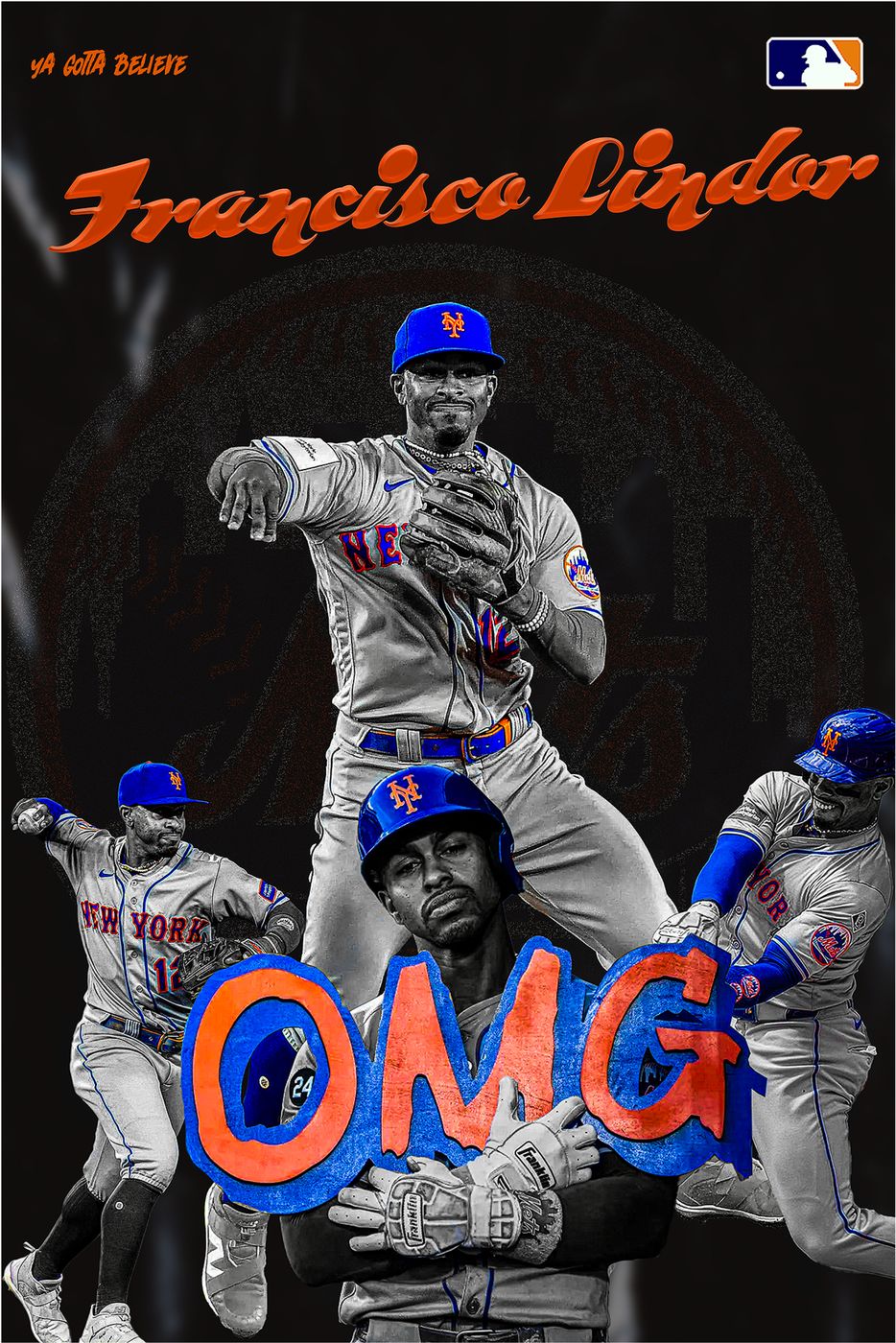 Francisco Lindor OMG graphic shown in a social feed mockup