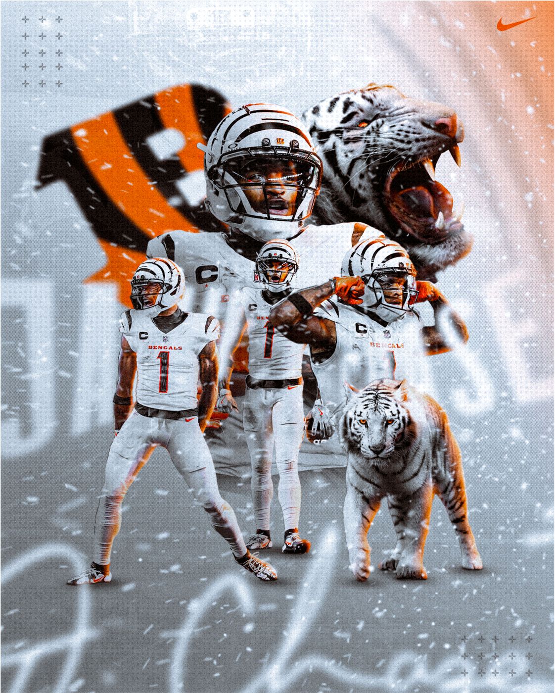 Ja'Marr Chase graphic shown in a social feed mockup